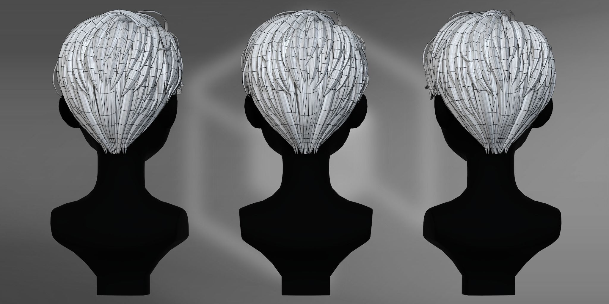 Game Hair - Stylized Male Hairstyle V10 Low-poly 3D model_5