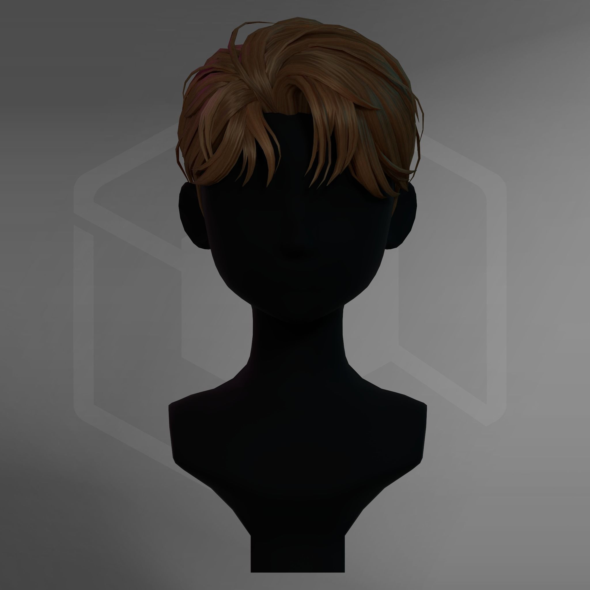 Game Hair - Stylized Male Hairstyle V10 Low-poly 3D model_6
