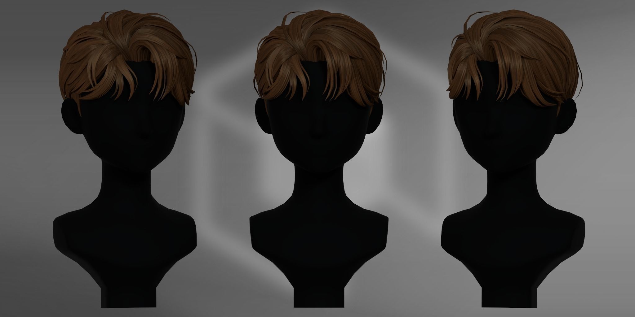 Game Hair - Stylized Male Hairstyle V10 Low-poly 3D model_2