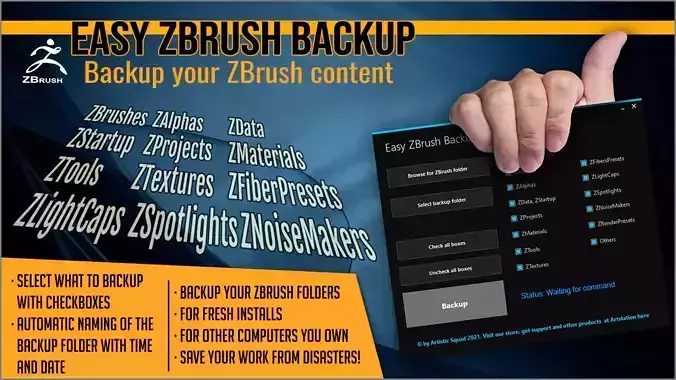 Easy ZBrush Backup 3D model