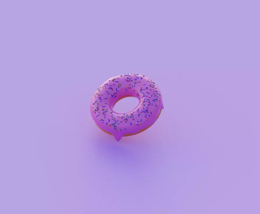 a donut 3D model_0