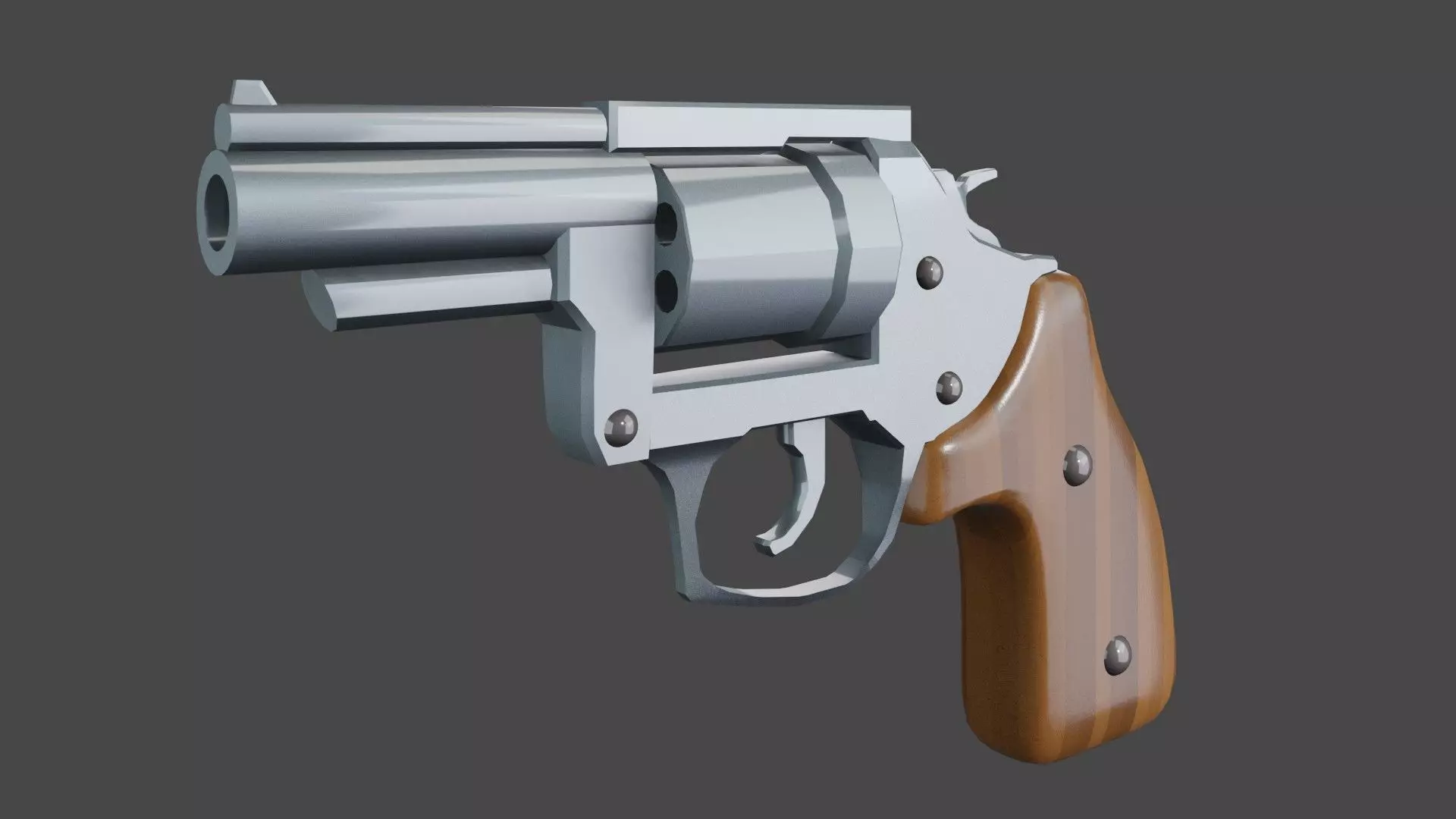 Revolwer revolver Low-poly 3D model_0