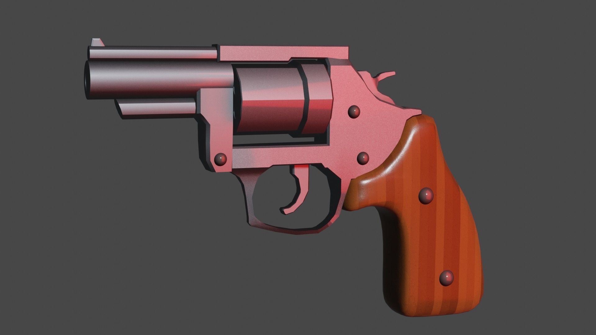Revolwer revolver Low-poly 3D model_1