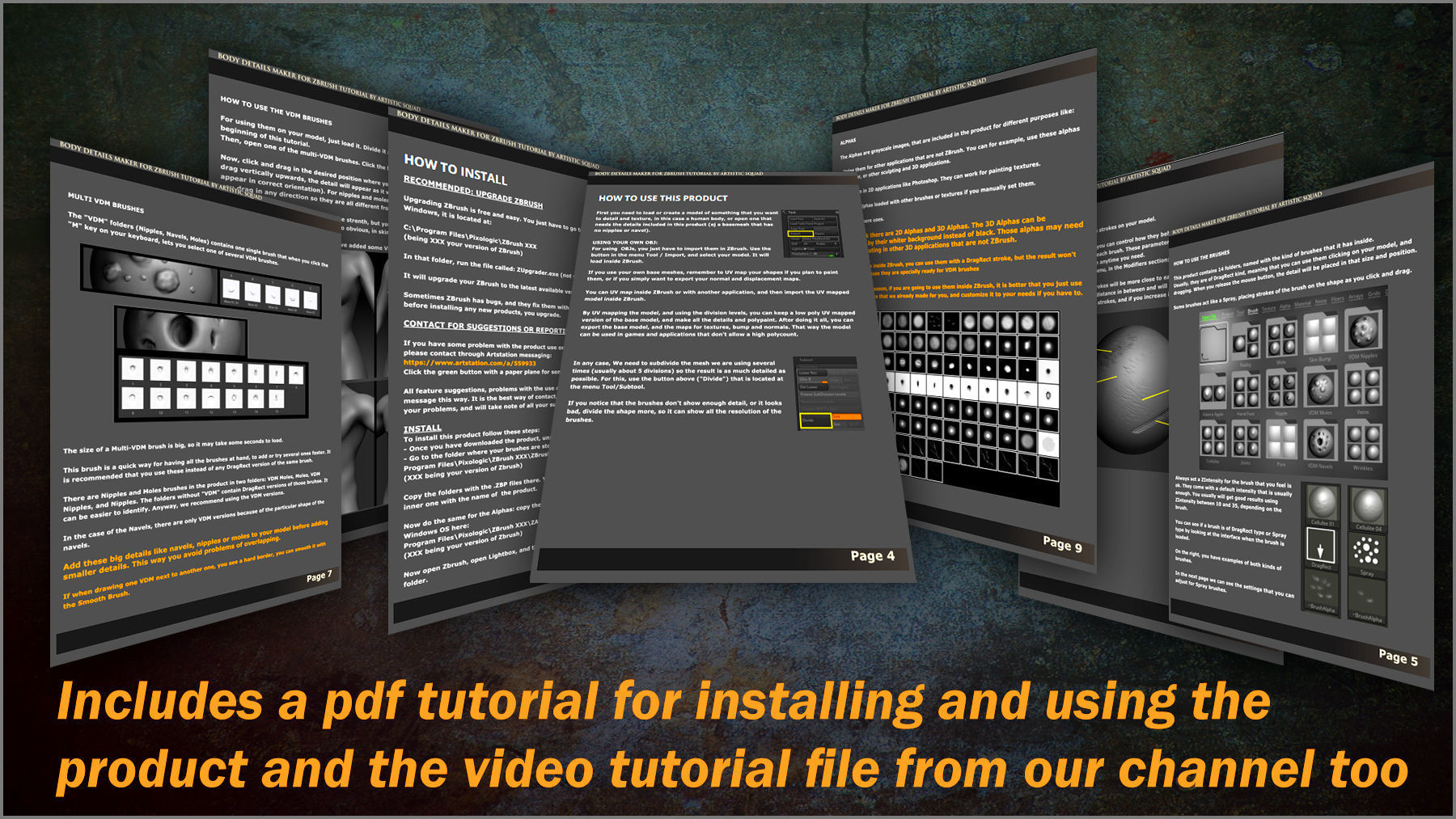 Body Details Maker 124 ZBrush Brushes 3D model_12