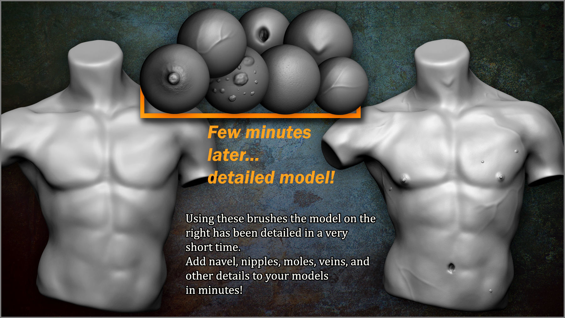 Body Details Maker 124 ZBrush Brushes 3D model_2