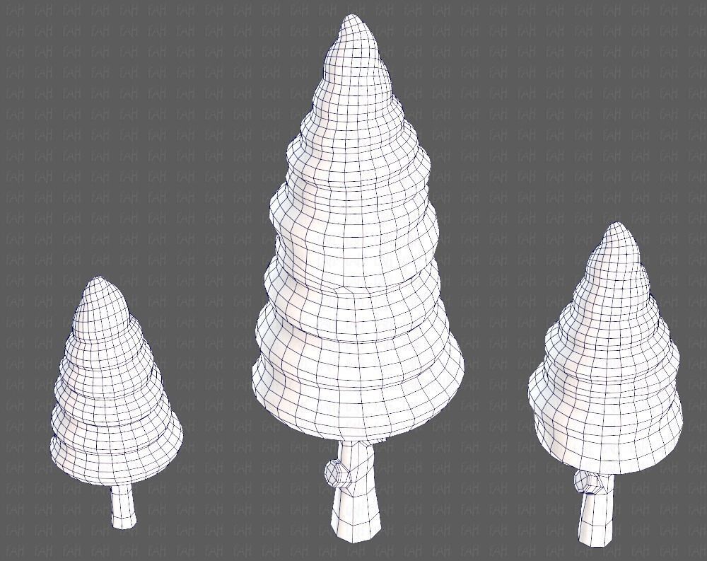 Trees Cartoon V26 Low-poly 3D model_36