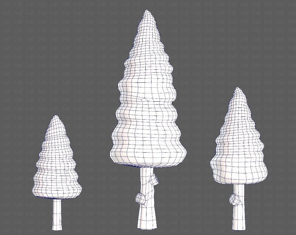 Trees Cartoon V26 Low-poly 3D model_25
