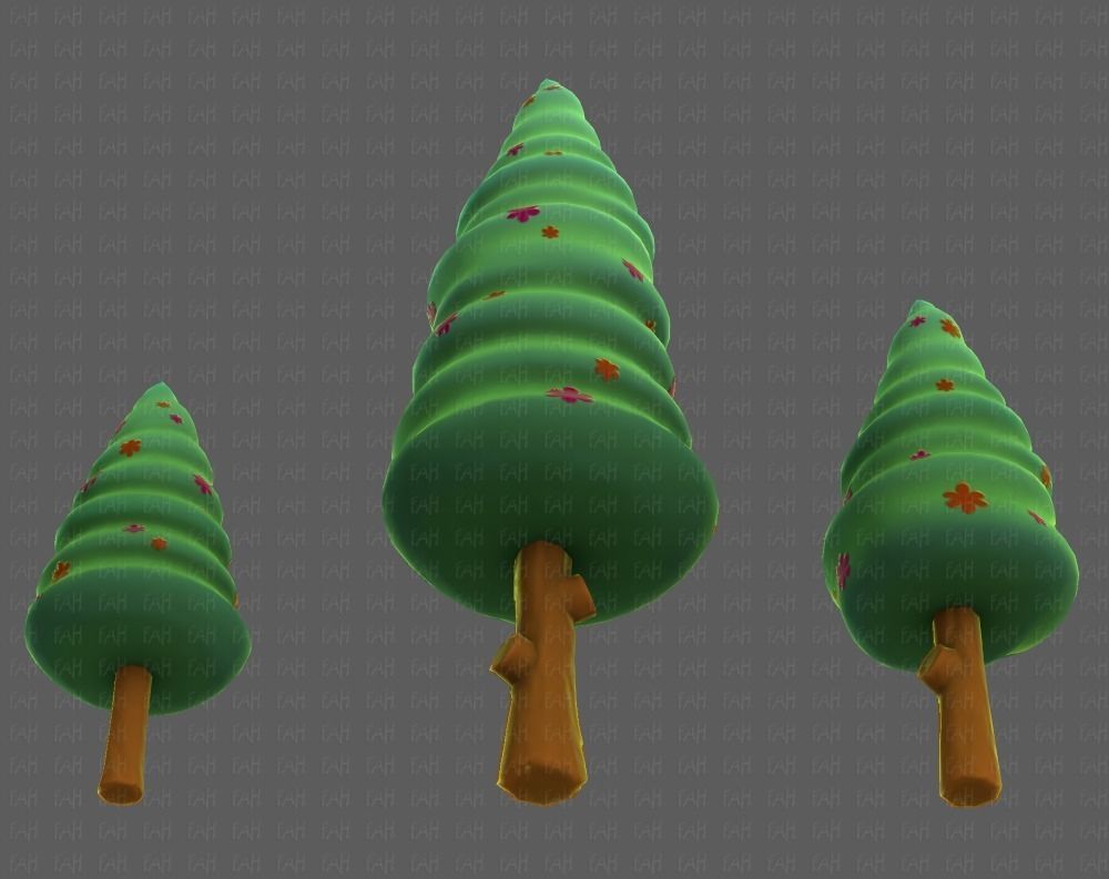 Trees Cartoon V26 Low-poly 3D model_39