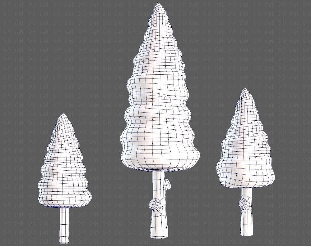 Trees Cartoon V26 Low-poly 3D model_42