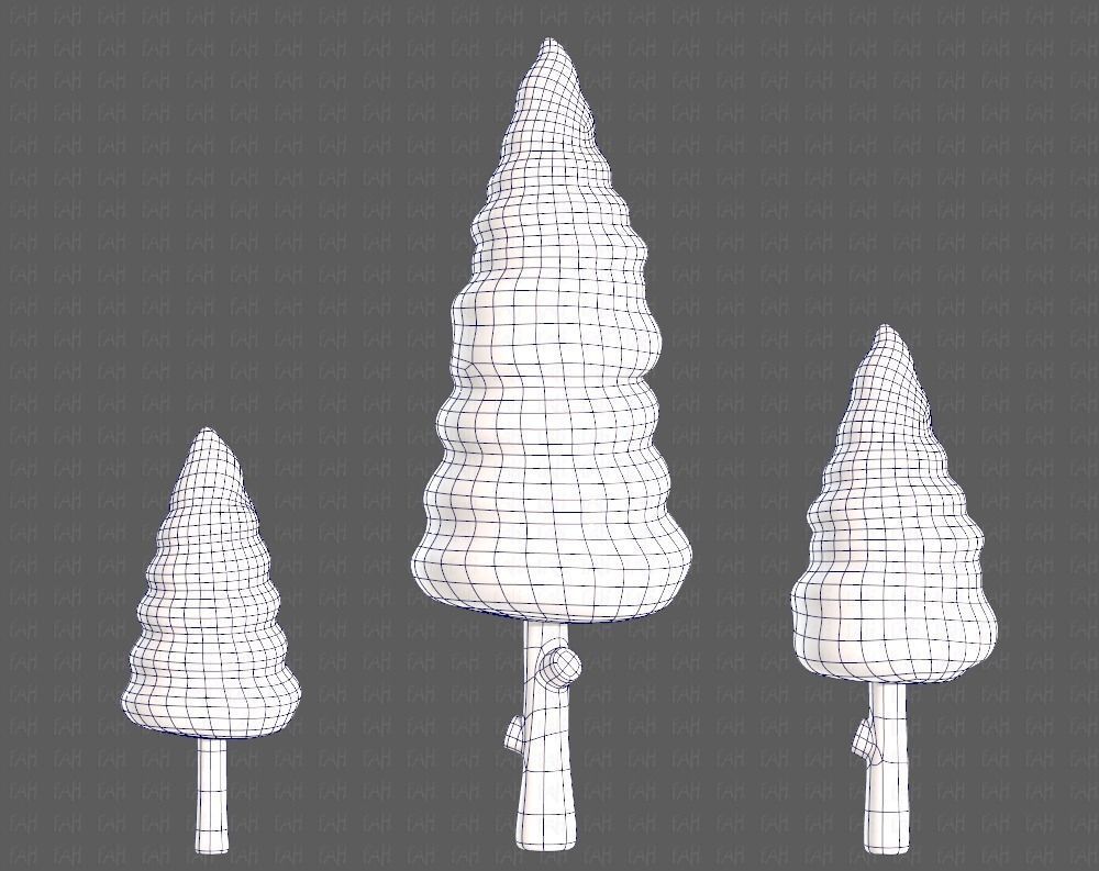 Trees Cartoon V26 Low-poly 3D model_16