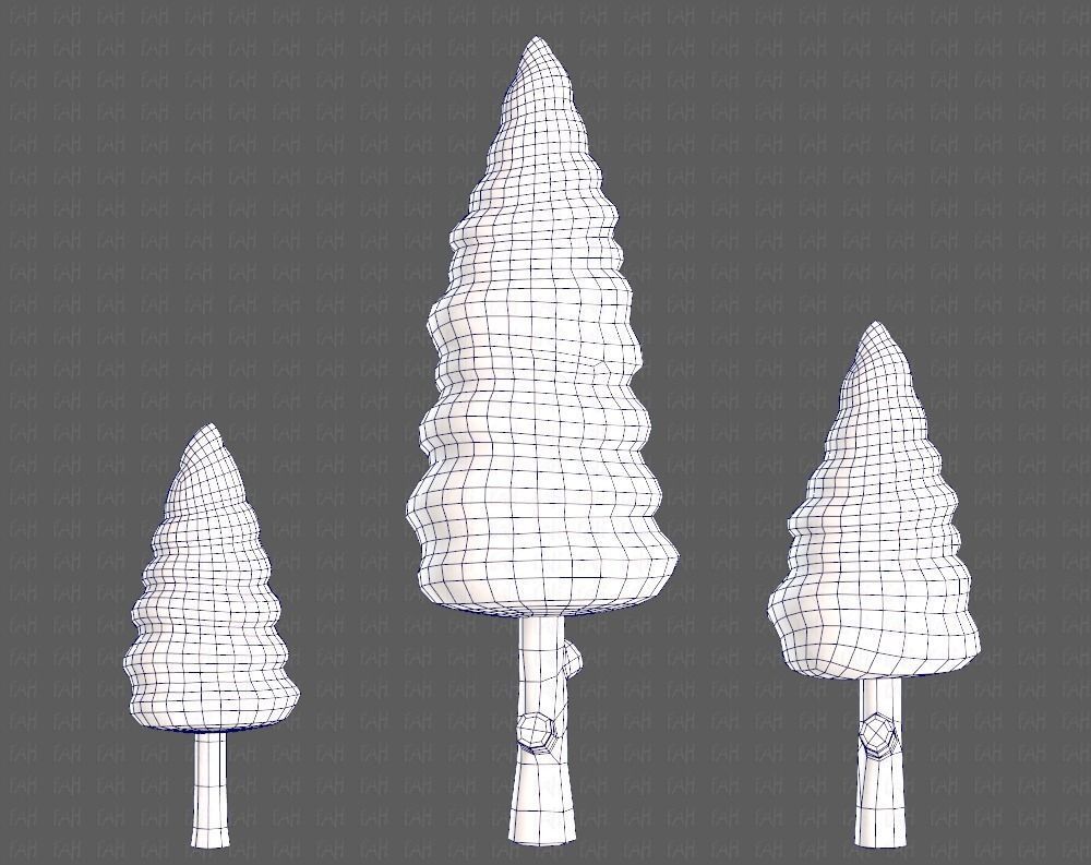 Trees Cartoon V26 Low-poly 3D model_26