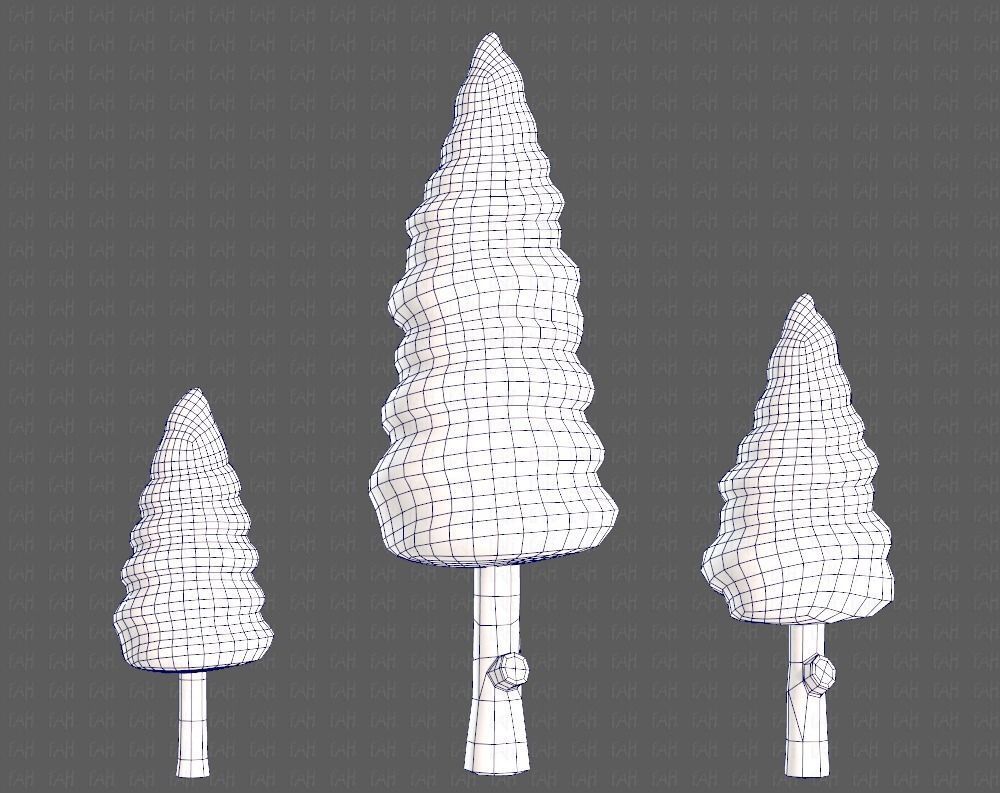 Trees Cartoon V26 Low-poly 3D model_27