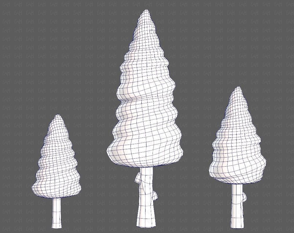 Trees Cartoon V26 Low-poly 3D model_29