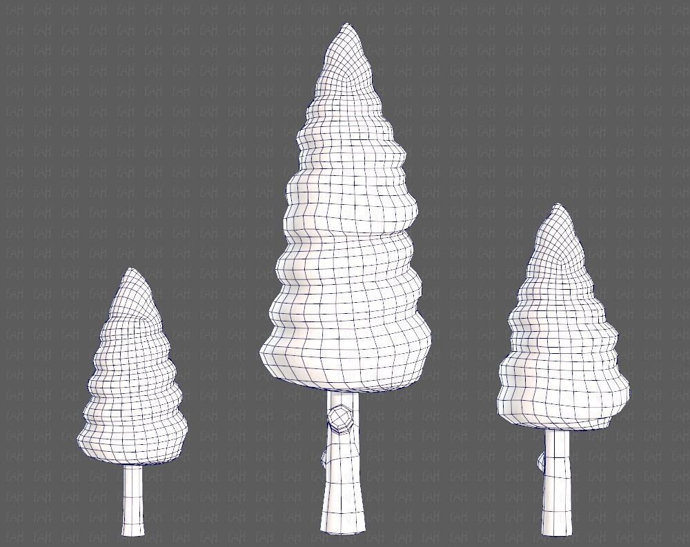 Trees Cartoon V26 Low-poly 3D model_31
