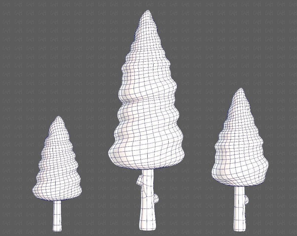 Trees Cartoon V26 Low-poly 3D model_13