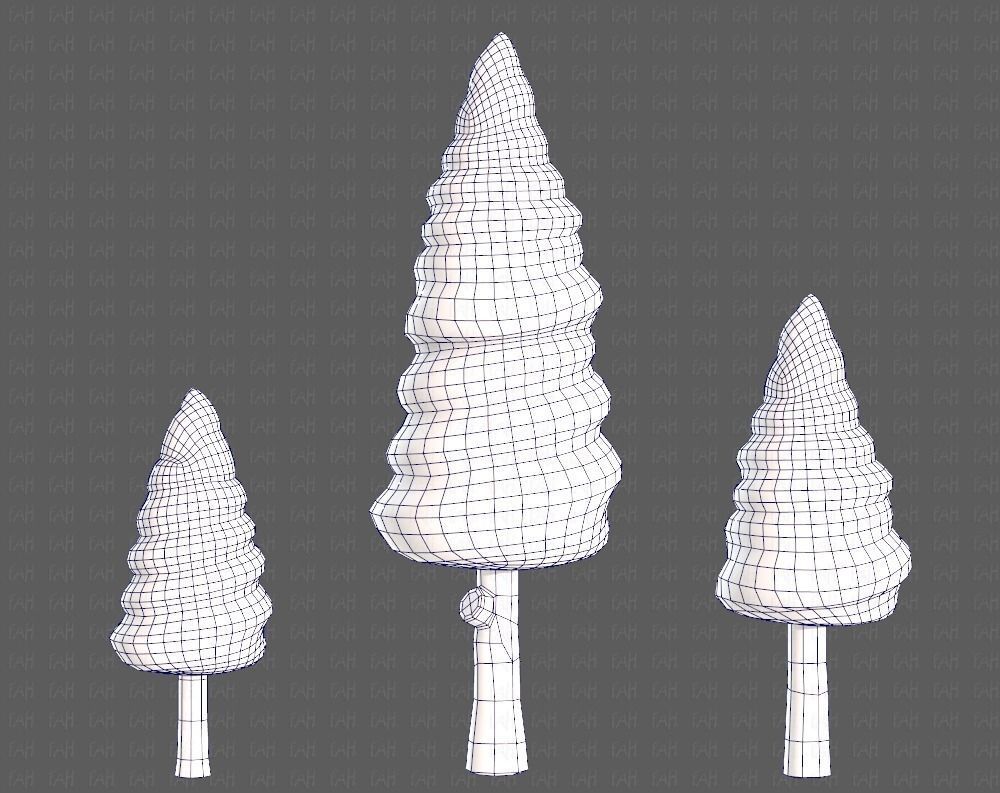 Trees Cartoon V26 Low-poly 3D model_30
