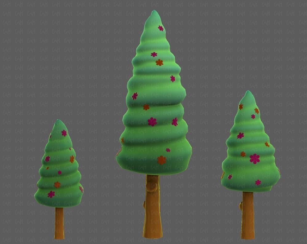 Trees Cartoon V26 Low-poly 3D model_23