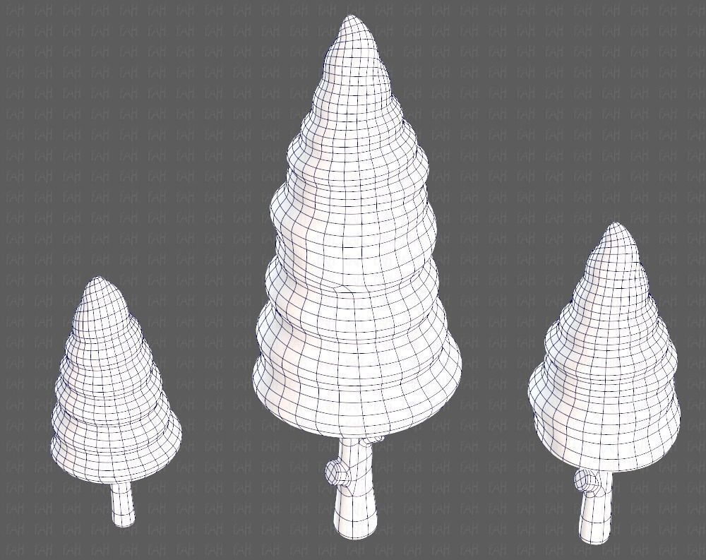 Trees Cartoon V26 Low-poly 3D model_34