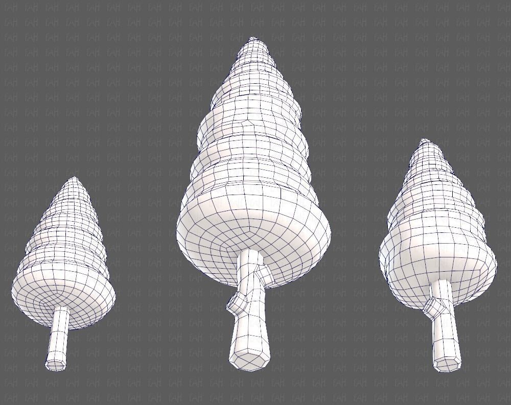 Trees Cartoon V26 Low-poly 3D model_40