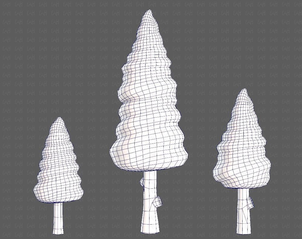 Trees Cartoon V26 Low-poly 3D model_28