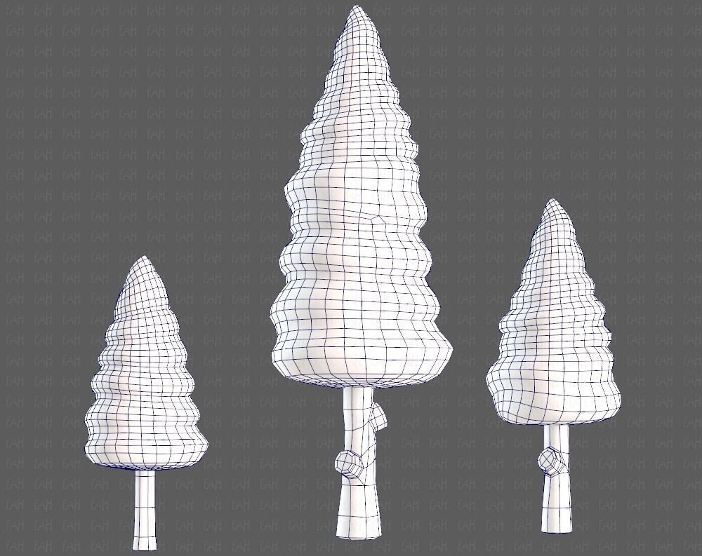 Trees Cartoon V26 Low-poly 3D model_44