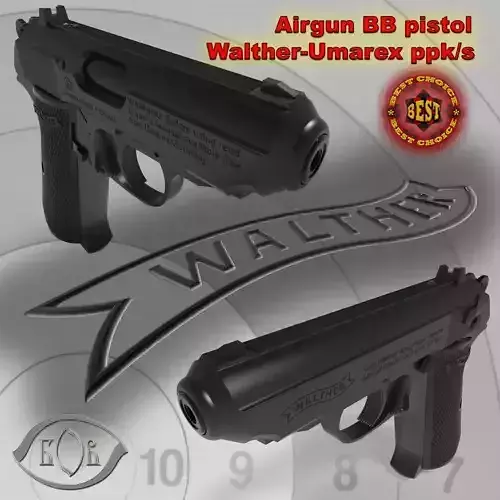 Airgun BB pistol Walther-Umarex ppks 3D model 3D model