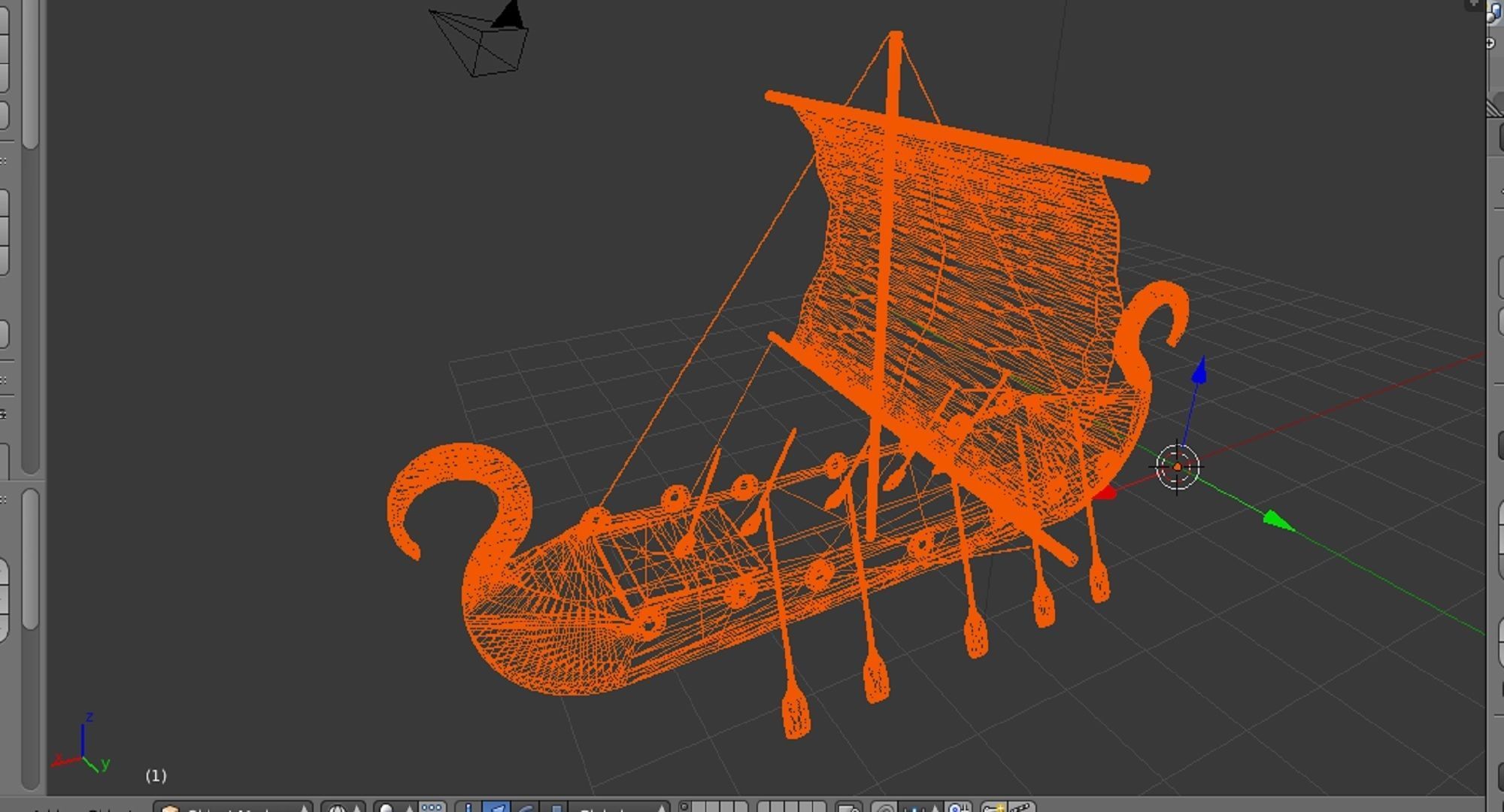 ancient viking boat Low-poly 3D model_5