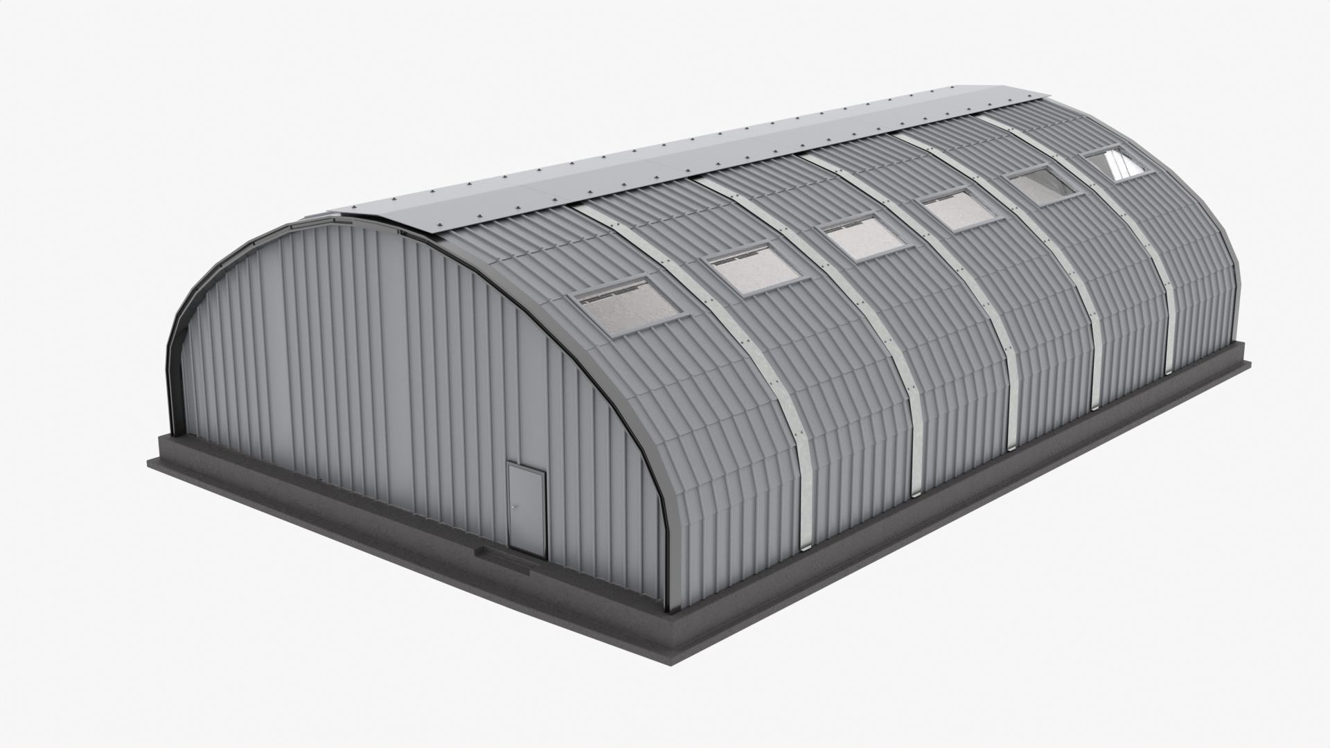 Arched hangar Free low-poly 3D model_2