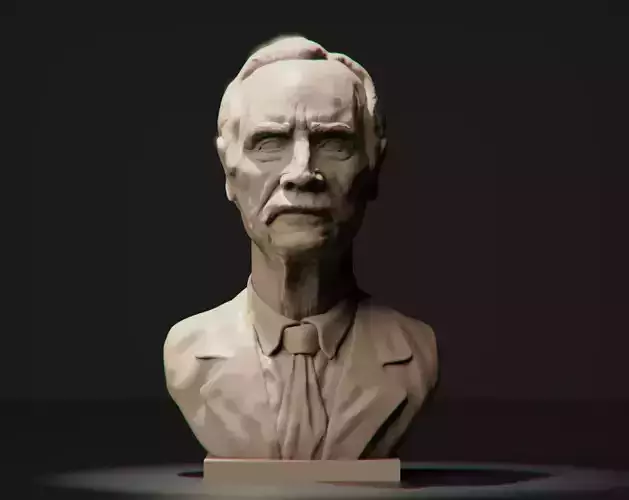 Bust of an Old Cowboy Free 3D print model