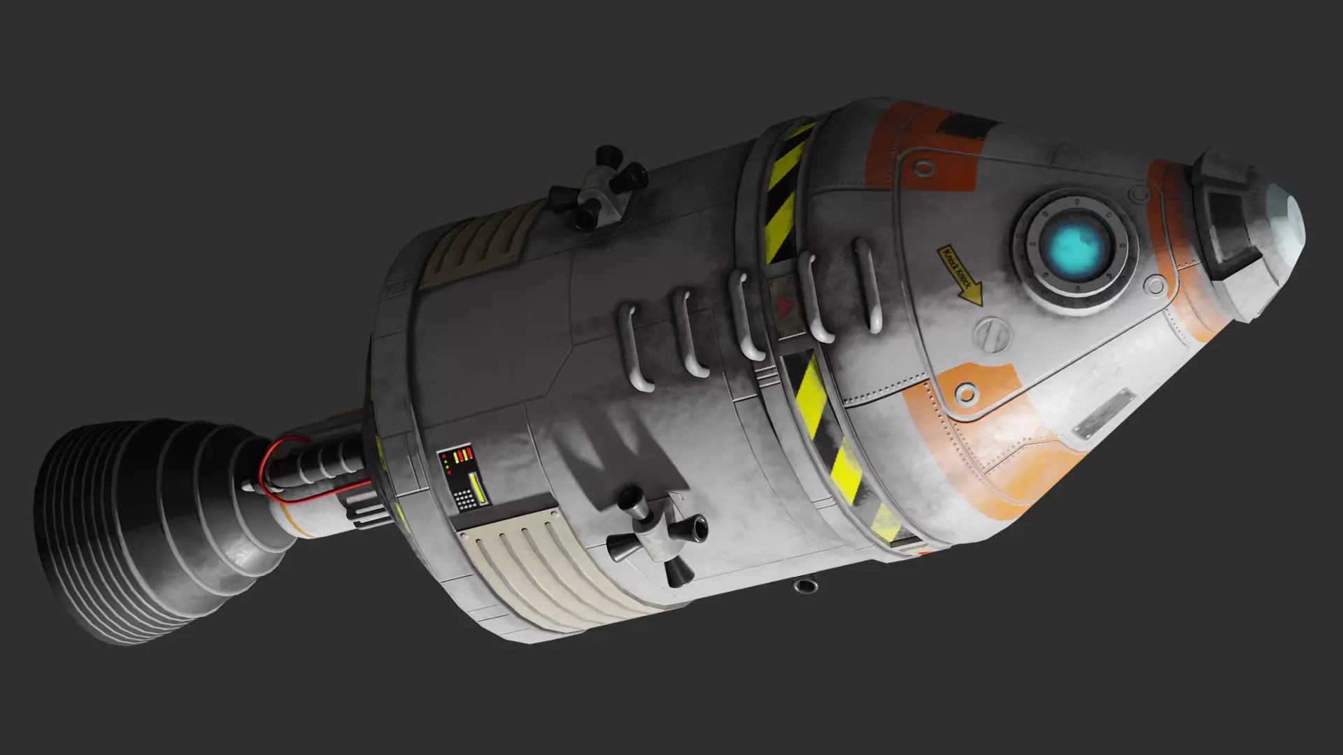 Cartoon Rocket 3D model_0