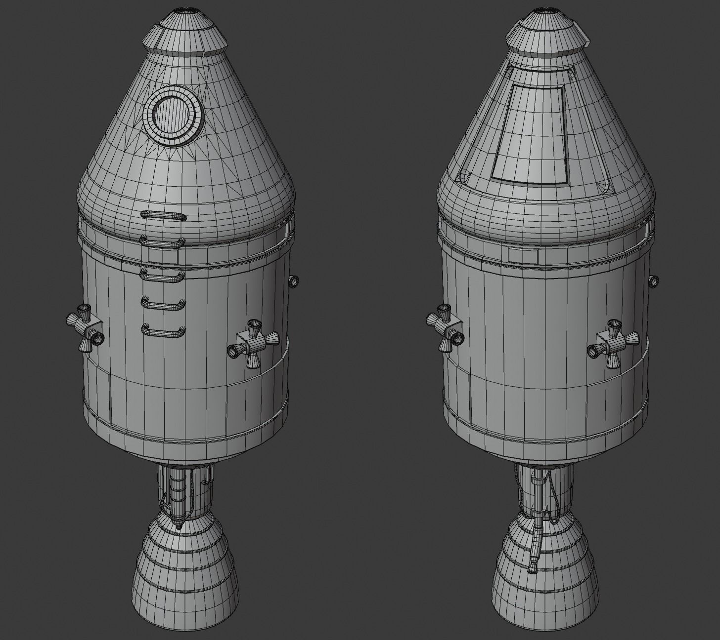 Cartoon Rocket 3D model_3
