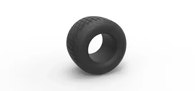 Dirt Sprint racing tire 16 Scale 1 to 25 3D print model