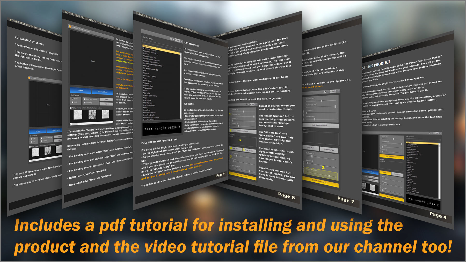 Power Text Brush Maker ZBrush Plugin 3D model_9