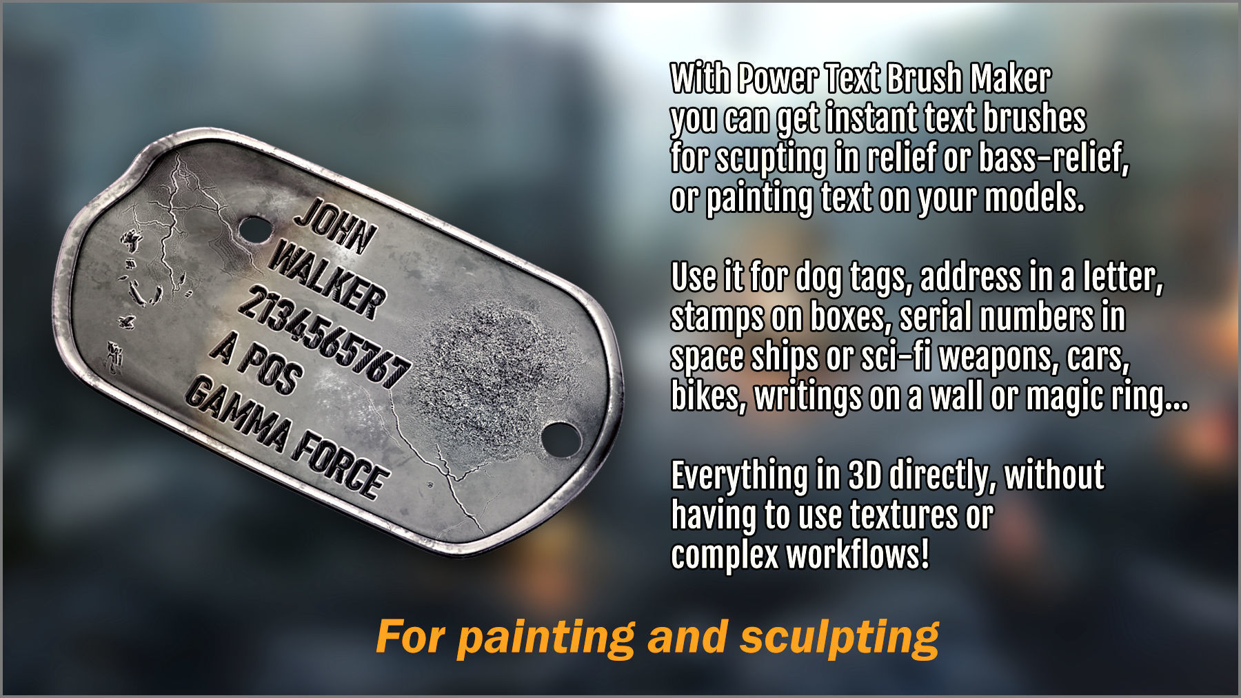 Power Text Brush Maker ZBrush Plugin 3D model_2