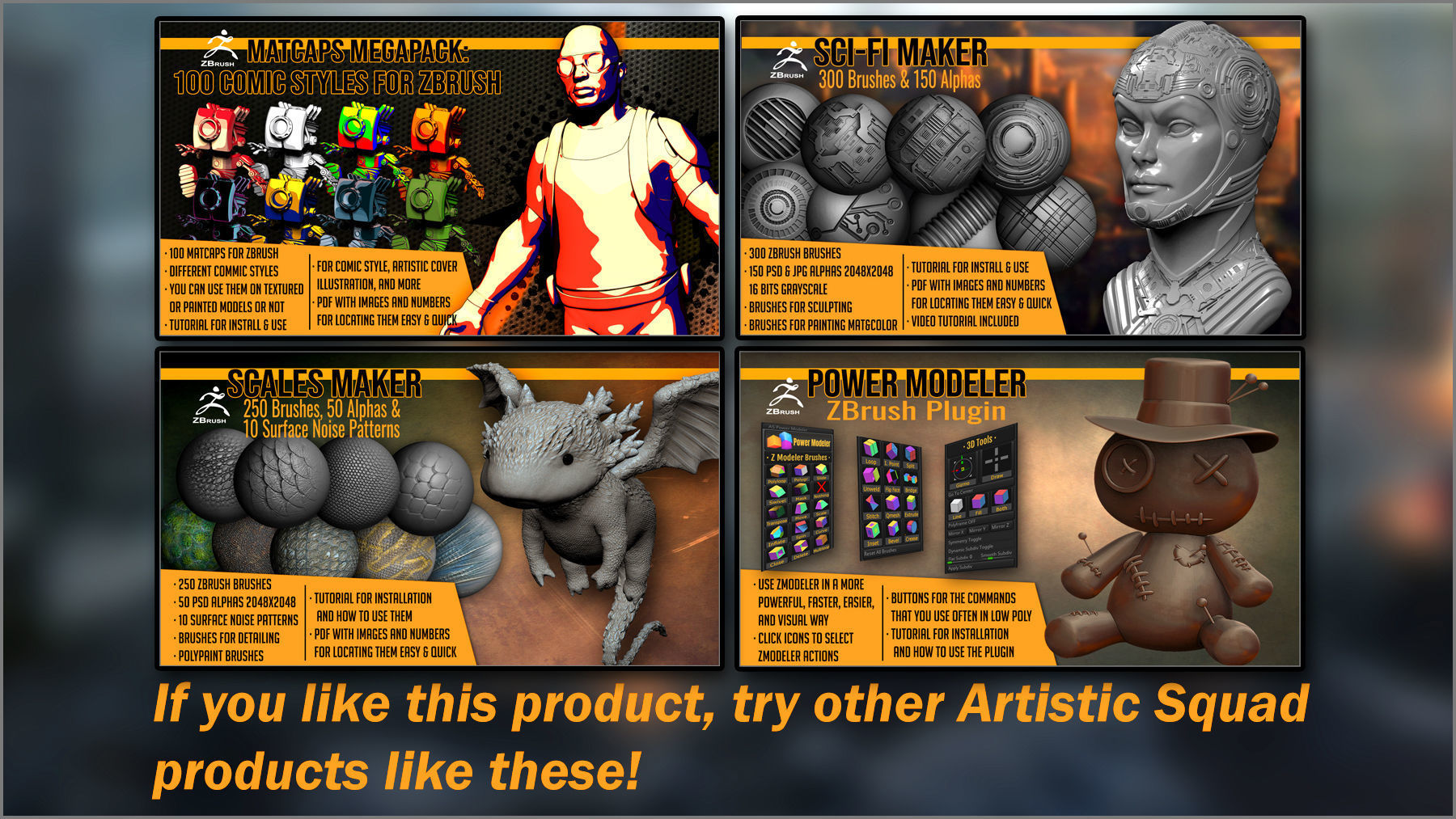 Power Text Brush Maker ZBrush Plugin 3D model_10