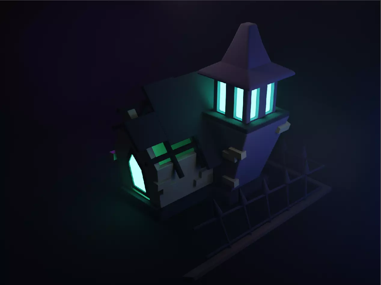 Haunted house 3D model_0