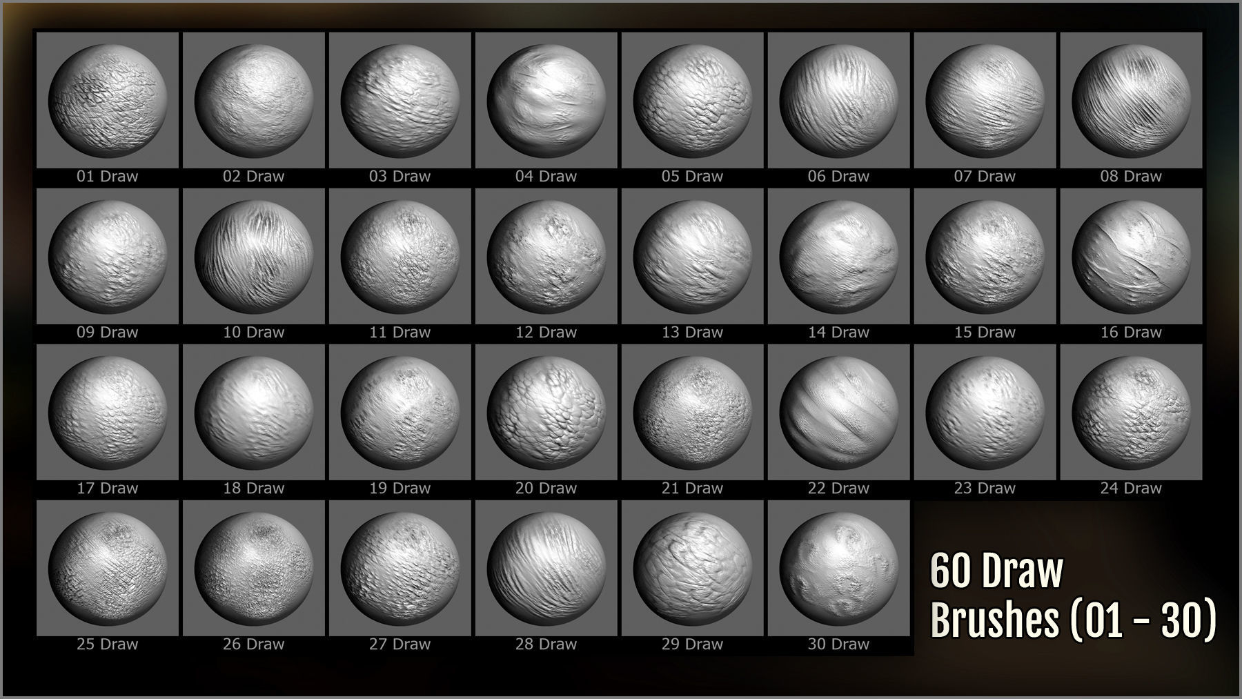 Monster Skin Maker 300 ZBrush Brushes 3D model_7