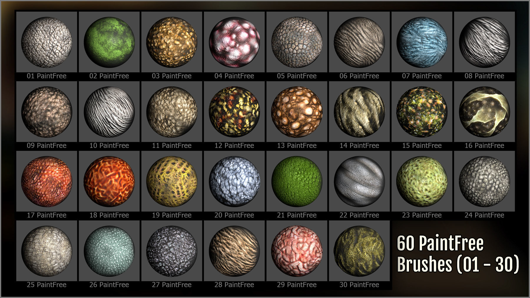 Monster Skin Maker 300 ZBrush Brushes 3D model_9