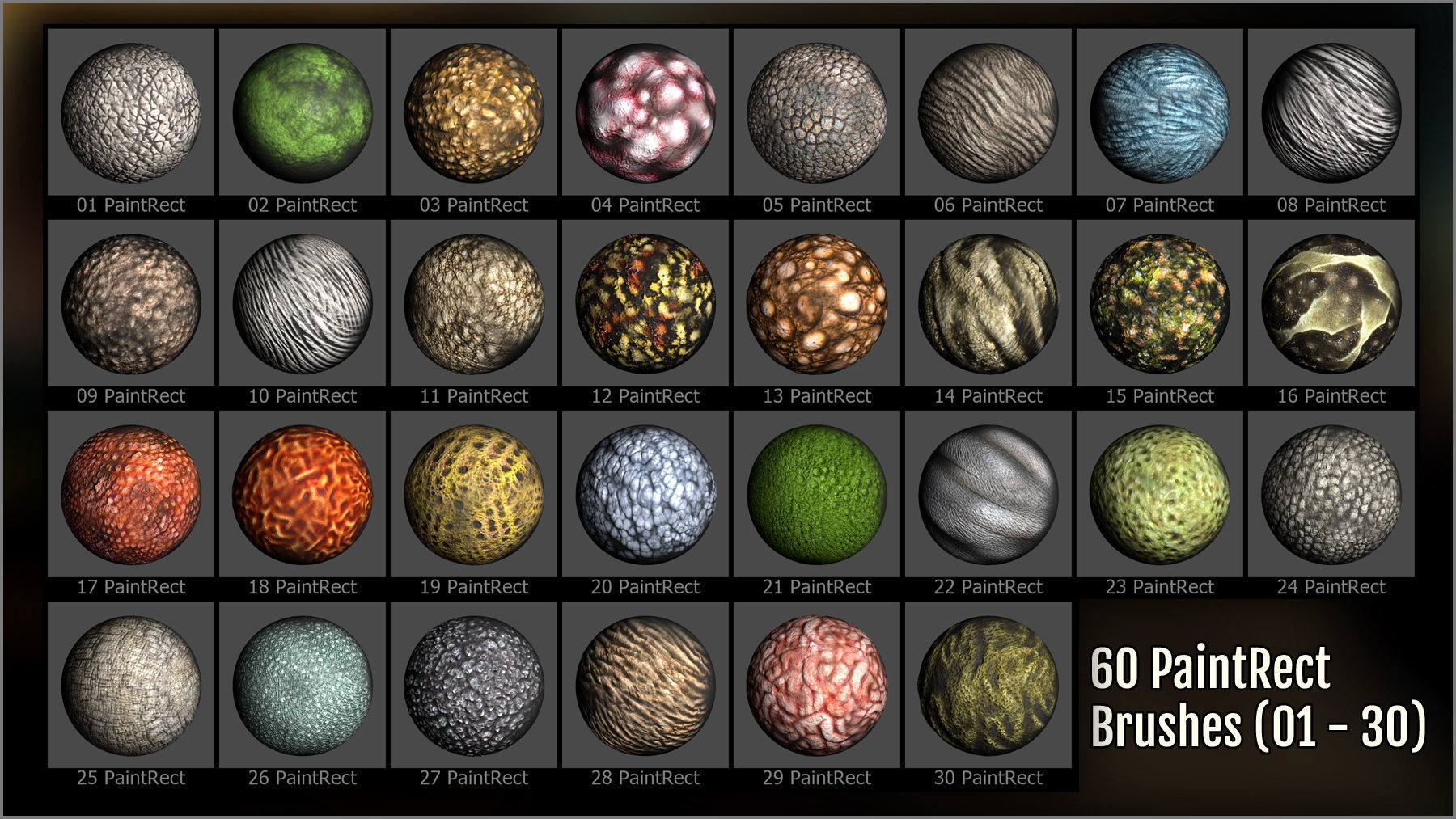Monster Skin Maker 300 ZBrush Brushes 3D model_11