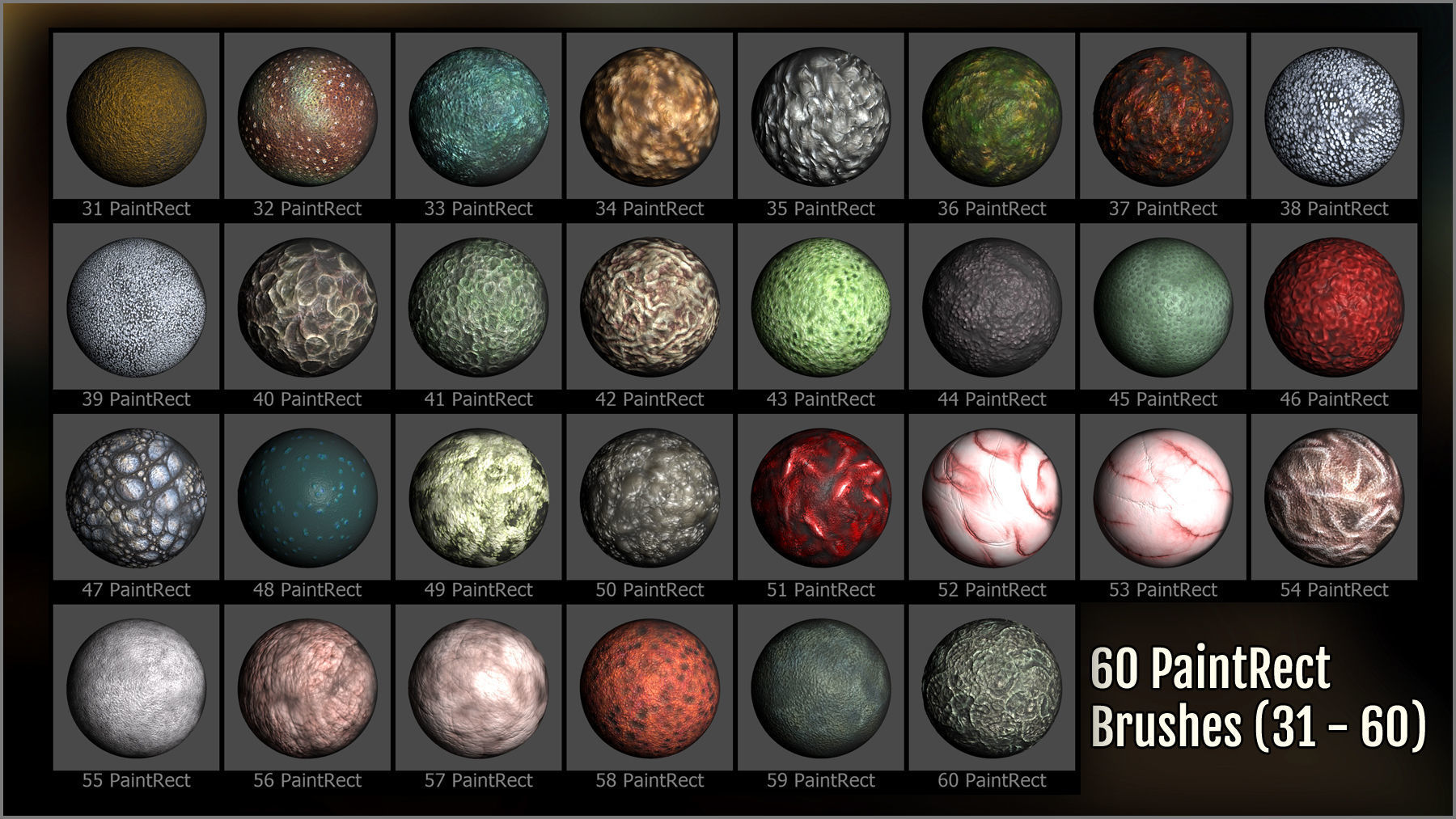 Monster Skin Maker 300 ZBrush Brushes 3D model_12