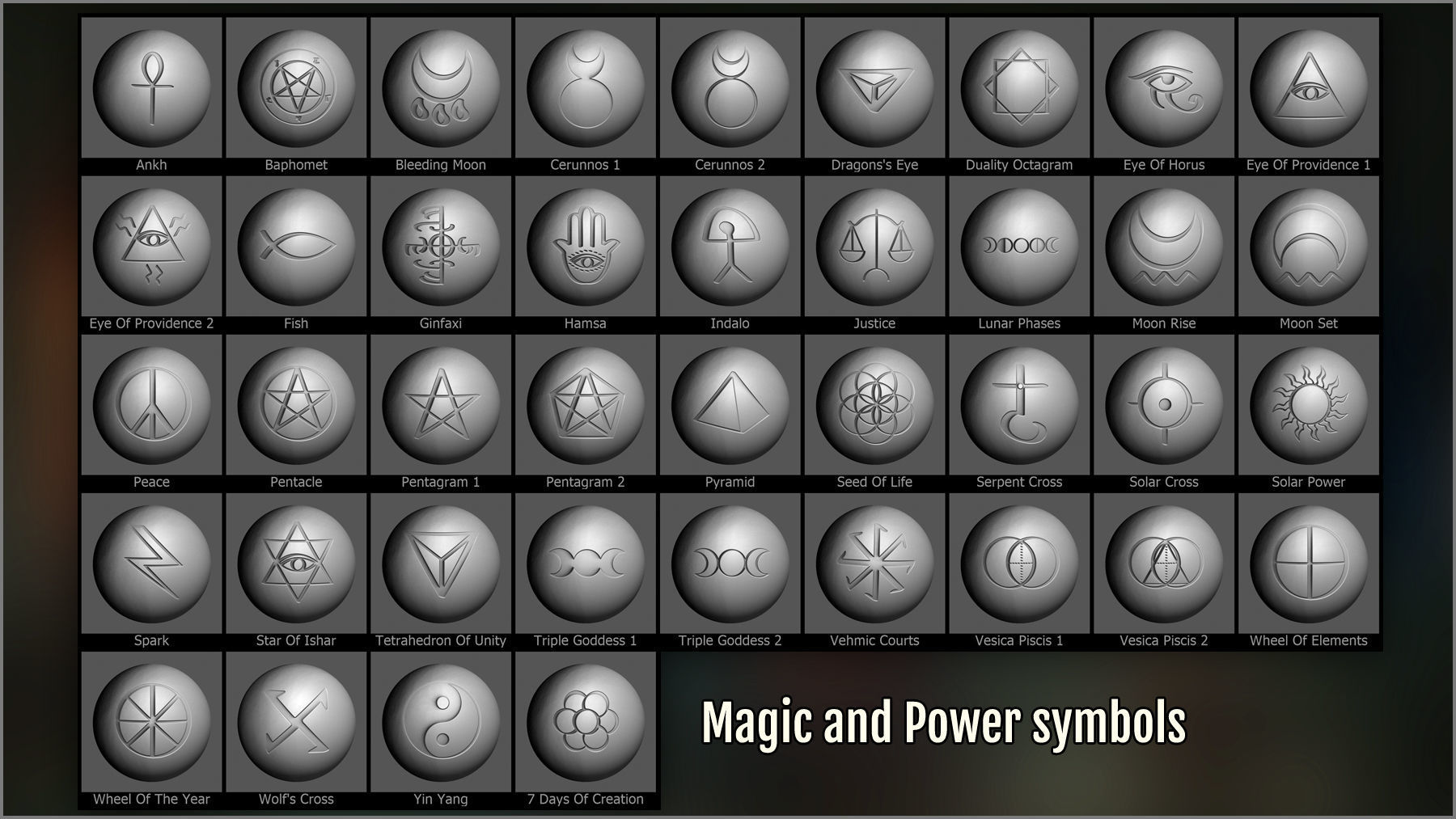 Arcane Symbols Maker 520 ZBrush Brushes Texture_7