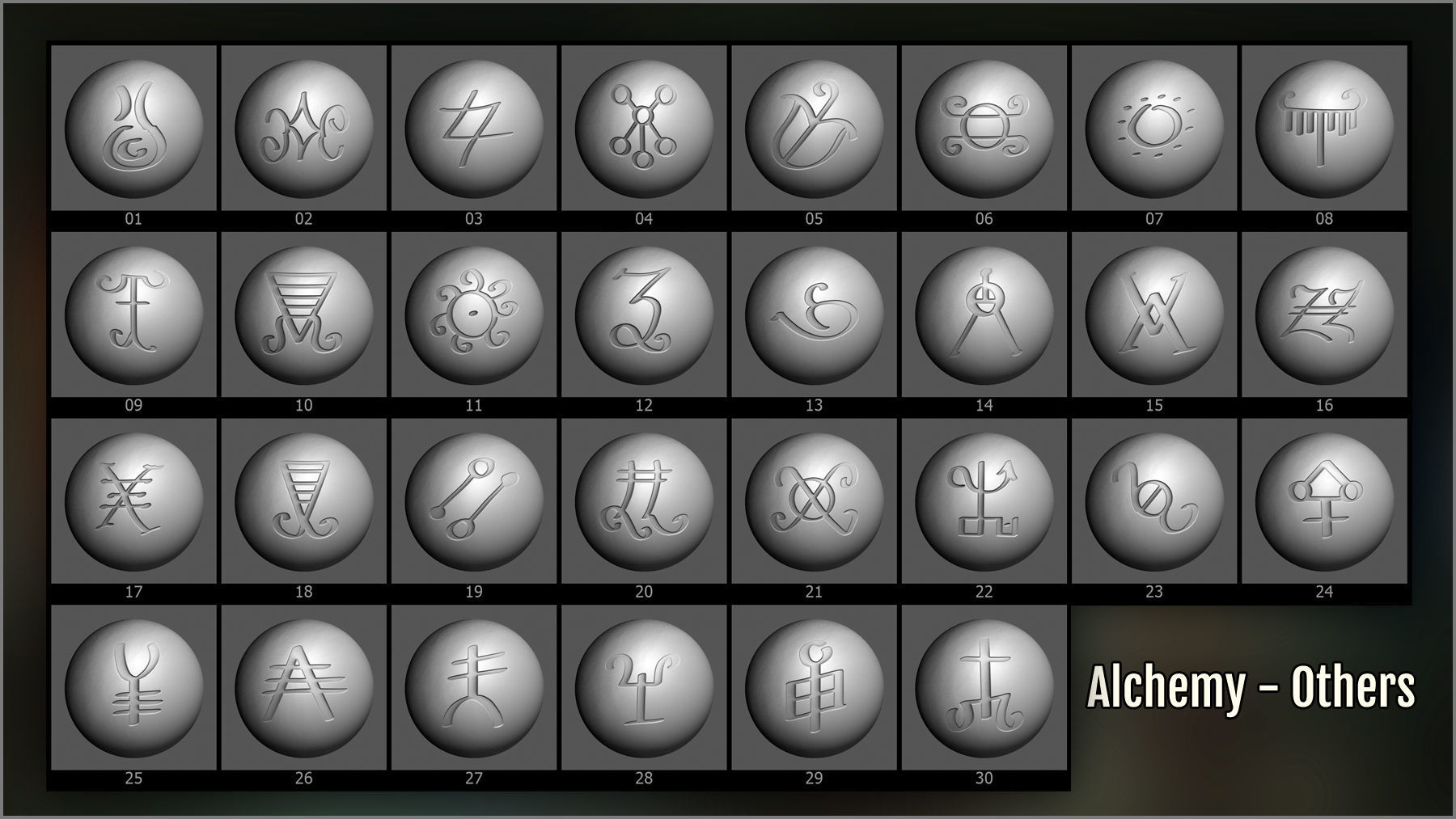 Arcane Symbols Maker 520 ZBrush Brushes Texture_4