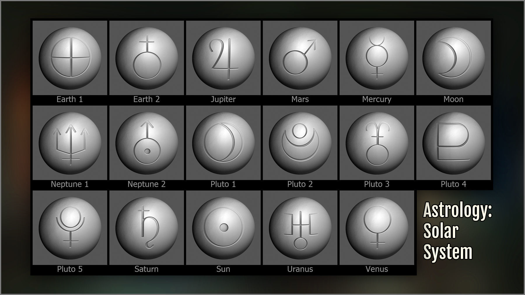 Arcane Symbols Maker 520 ZBrush Brushes Texture_12