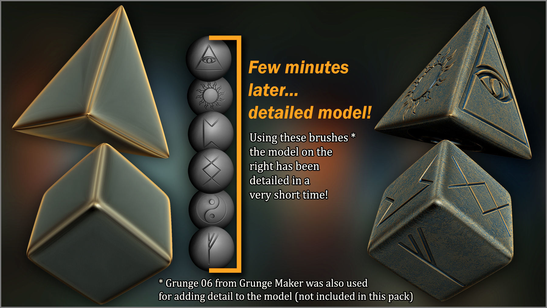 Arcane Symbols Maker 520 ZBrush Brushes Texture_2