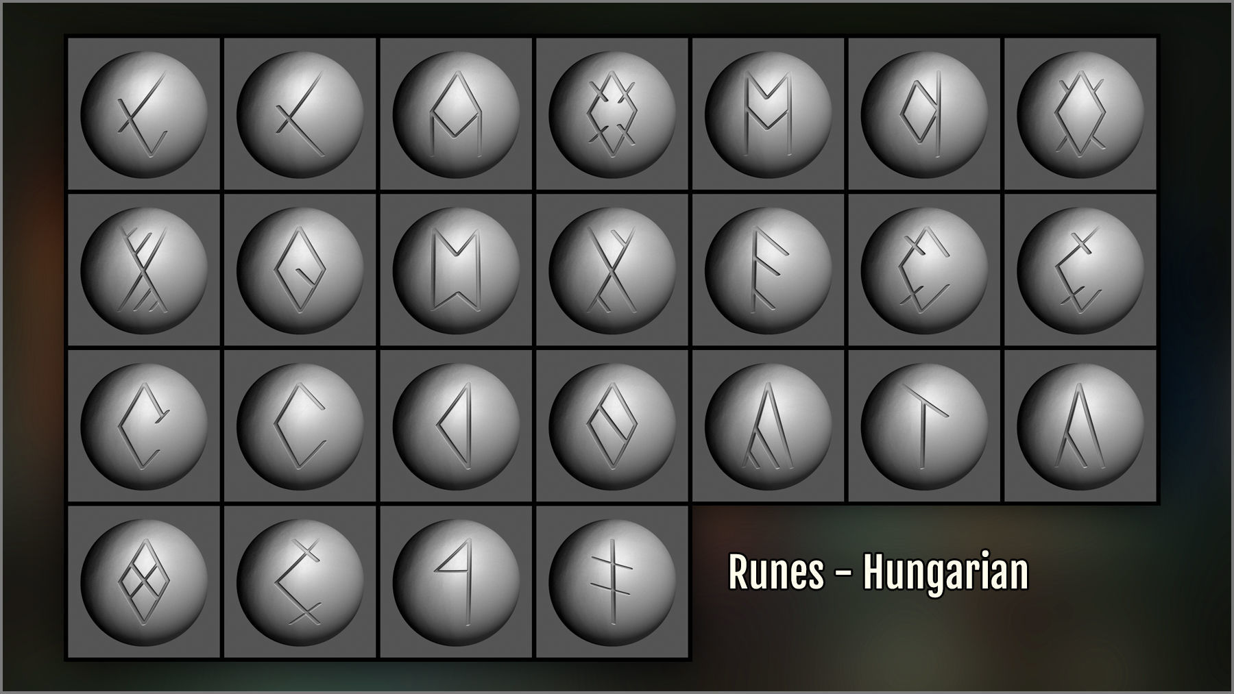 Arcane Symbols Maker 520 ZBrush Brushes Texture_10