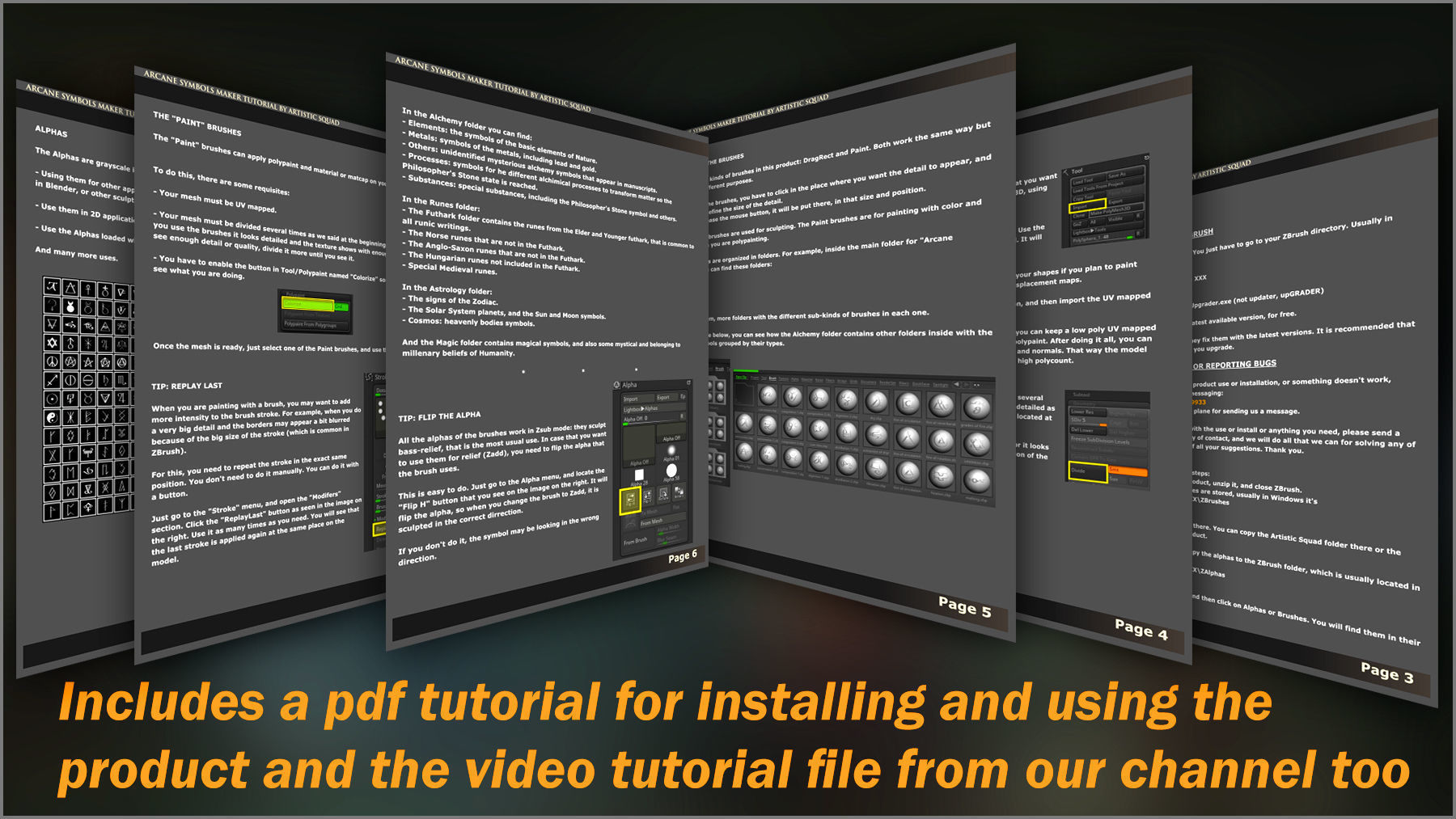 Arcane Symbols Maker 520 ZBrush Brushes Texture_15