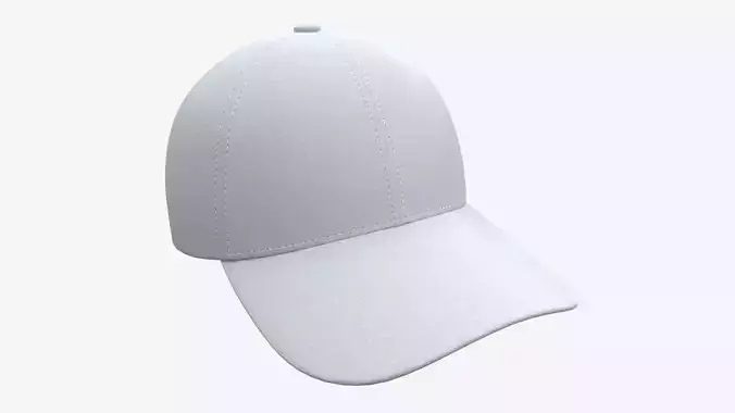 Baseball Cap Fabric Mockup White 3D model