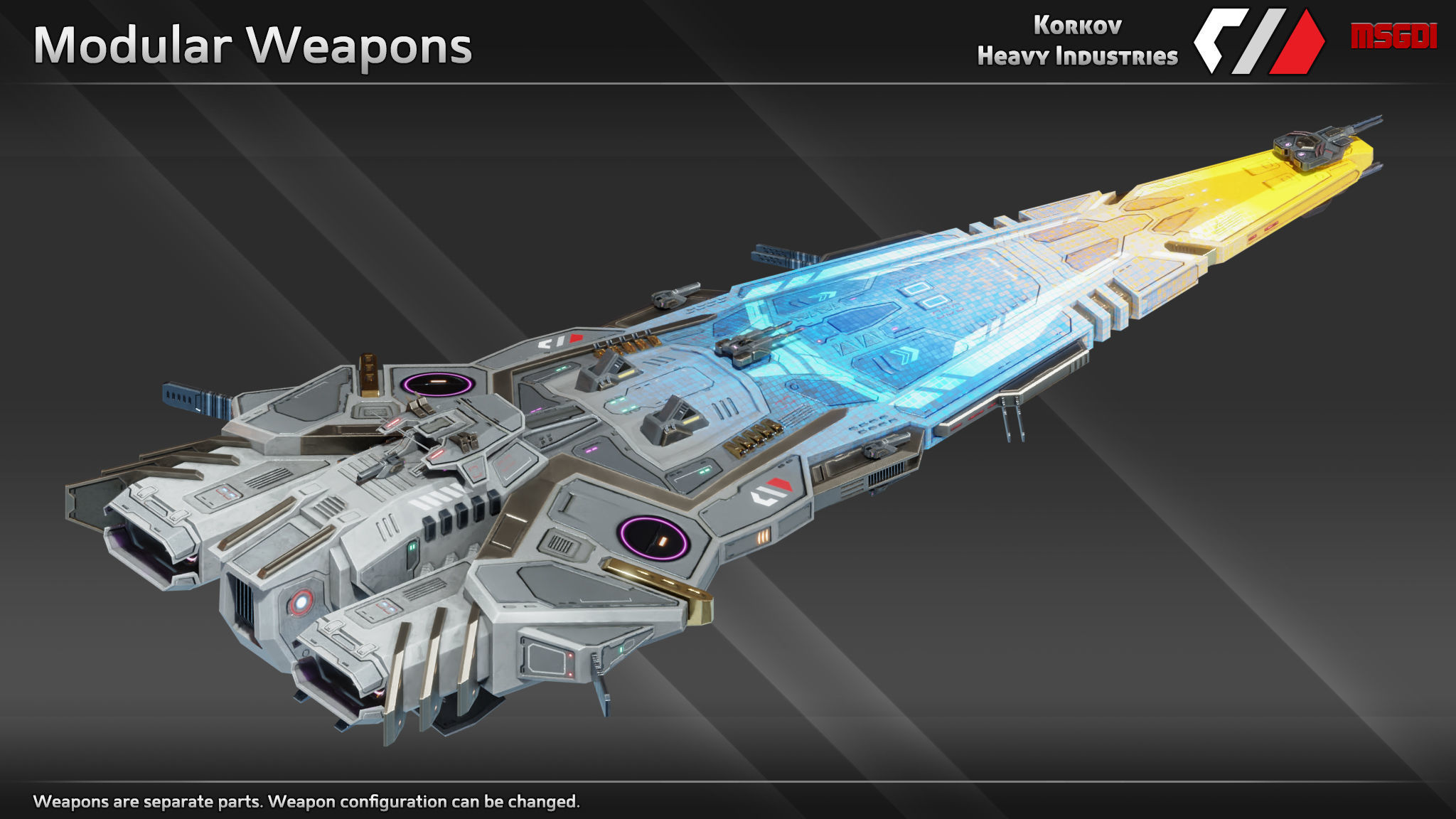 Spaceship Harbinger Class Cruiser Low-poly 3D model_4