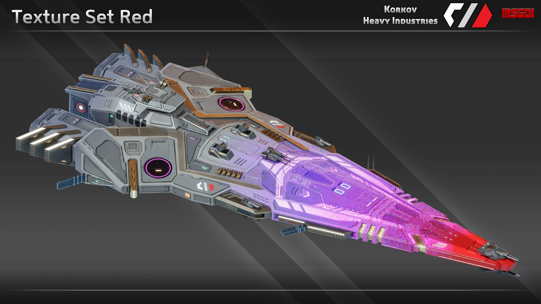 Spaceship Harbinger Class Cruiser Low-poly 3D model_8