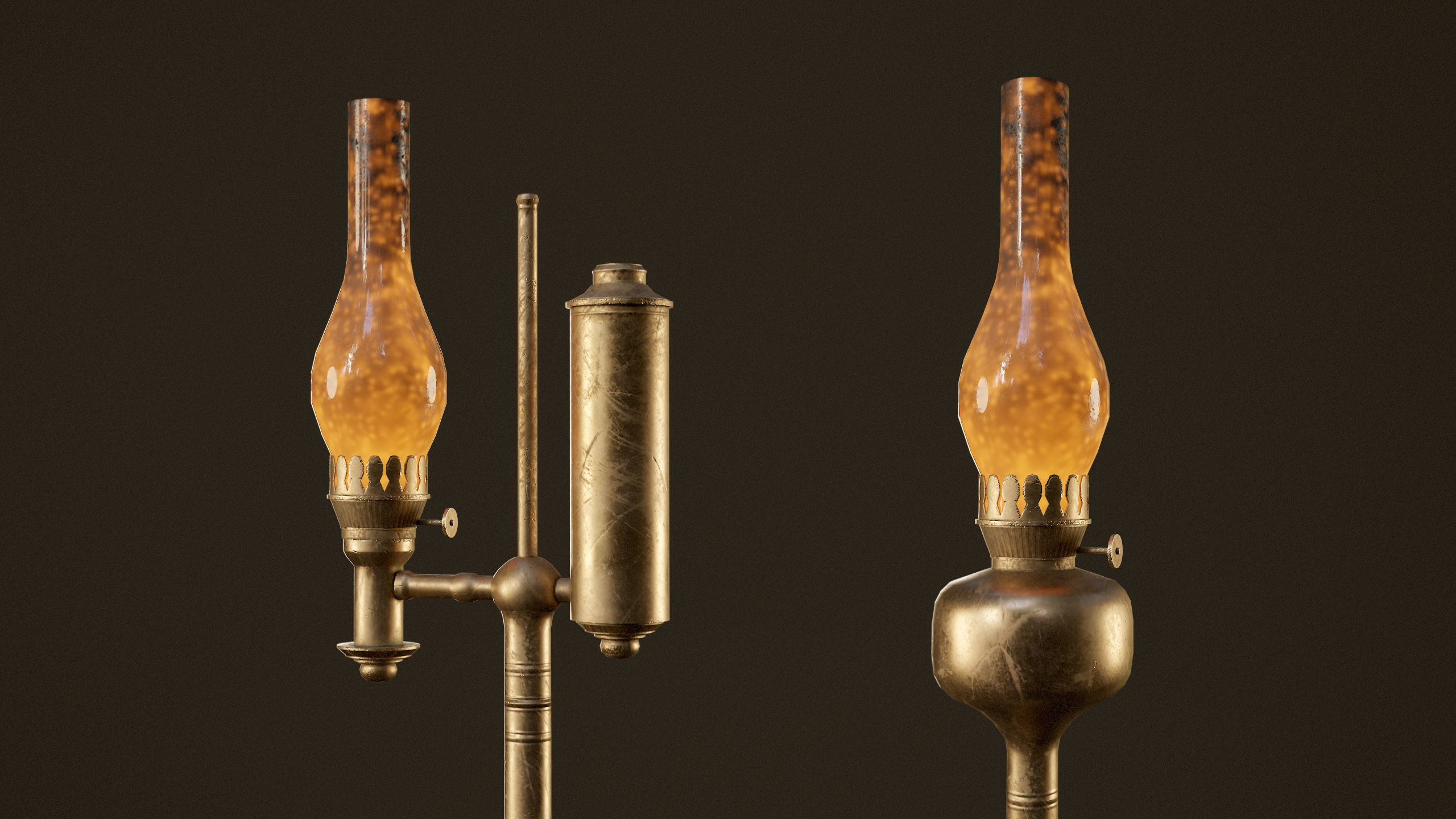 Victorian Floor Lamps - PBR Game Ready Low-poly 3D model_10
